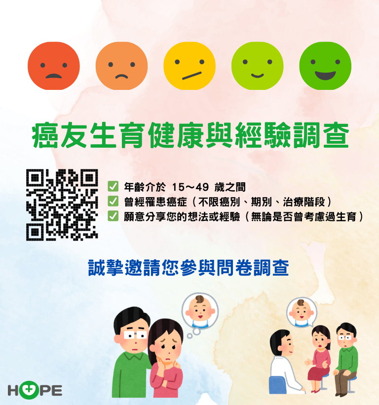 【邀請參與】｜15～49歲癌友參與癌友生育健康與經驗調查